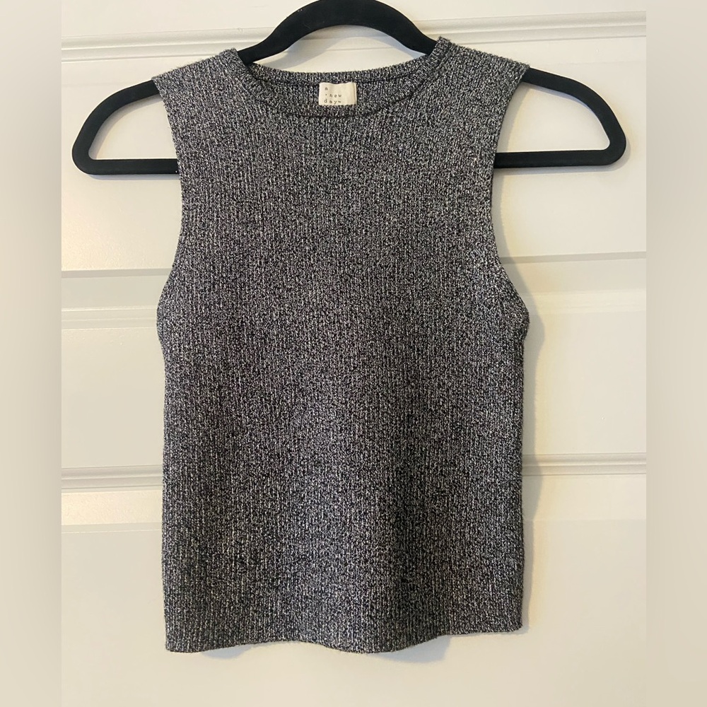 A New Day ribbed black and silver tank XS - NWT
